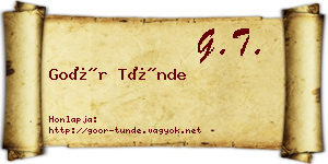 Goór Tünde névjegykártya